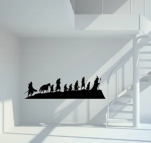 Наклейка на стіну Lord of the Rings Силует M 60 см x 18 см Чорний - Фото 1