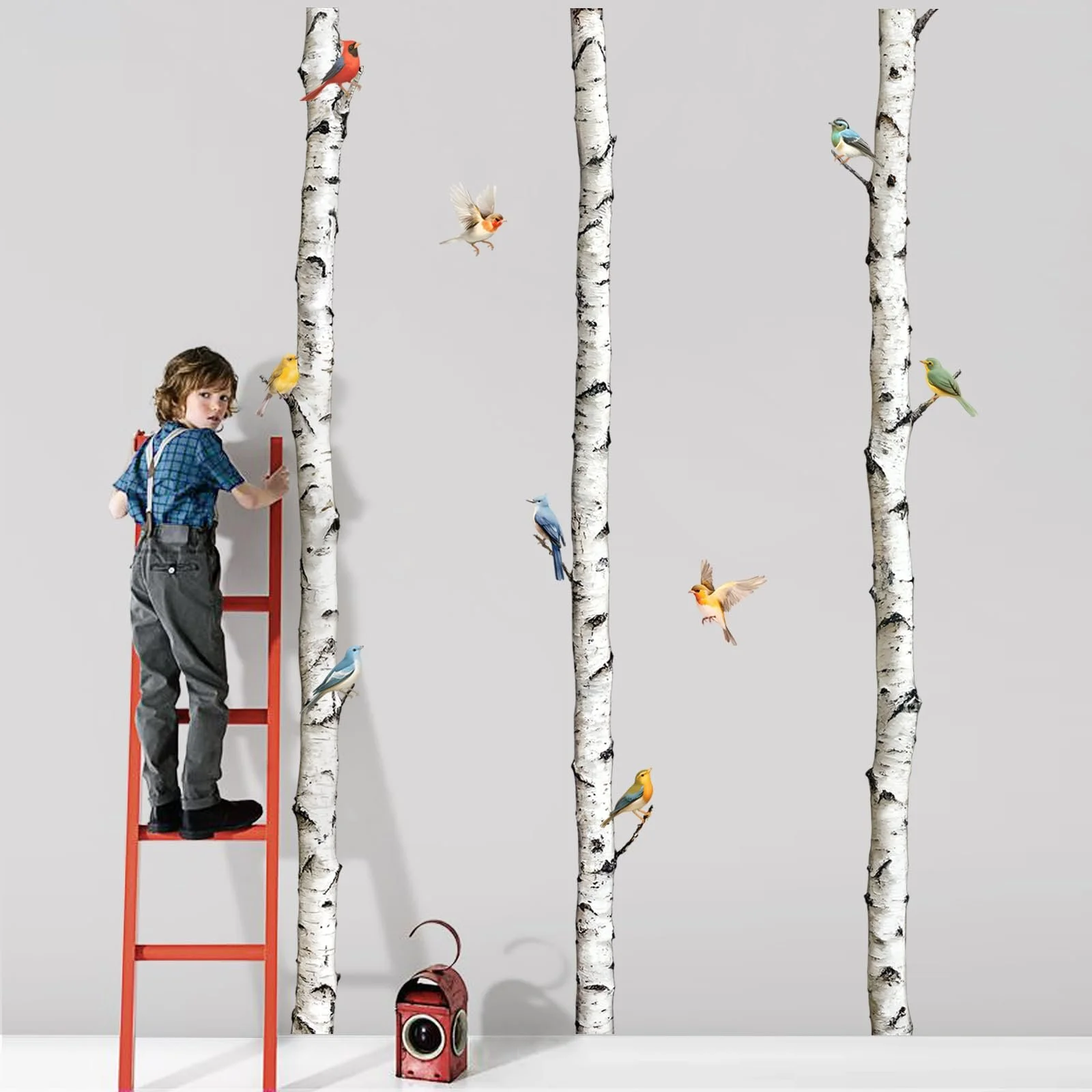 Наклейка на стіну Supzone High Birch Trees 240 см Біла, фото №3