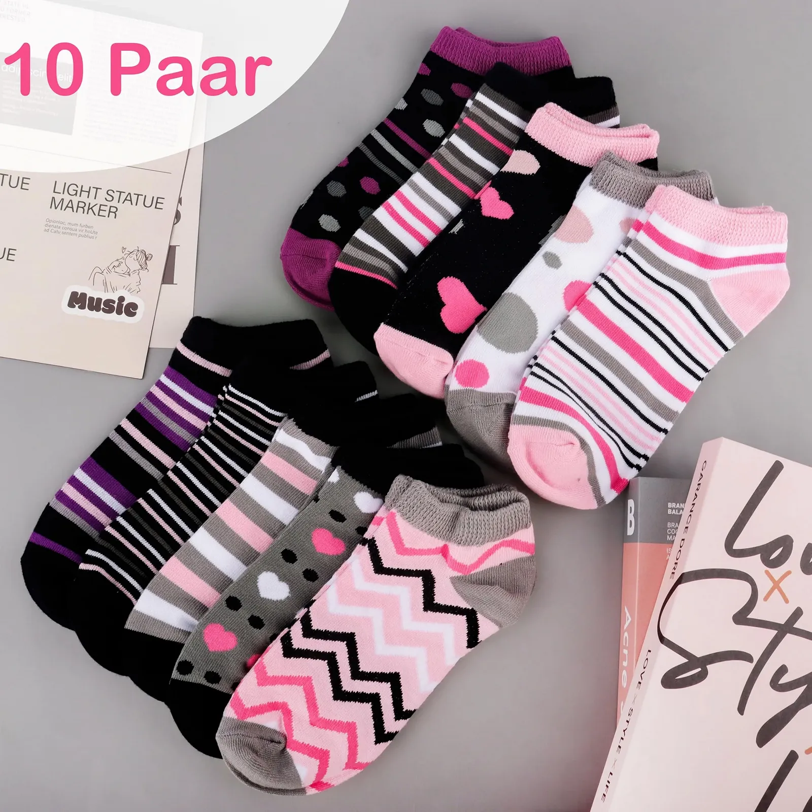 Носки Jeasona, 10 пар, для женщин, размер 35-42, хлопковые, диабетические, без резинки, фото №2