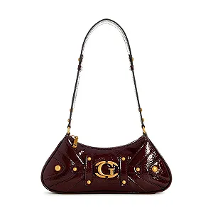 Сумка через плече GUESS Mintha Mini Top Zip Shoulder Bag жіноча, Claret - Фото 1