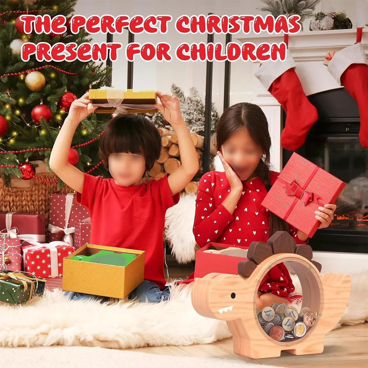 Скарбничка Динозавр Дерев'яна з акрилом, фото №6