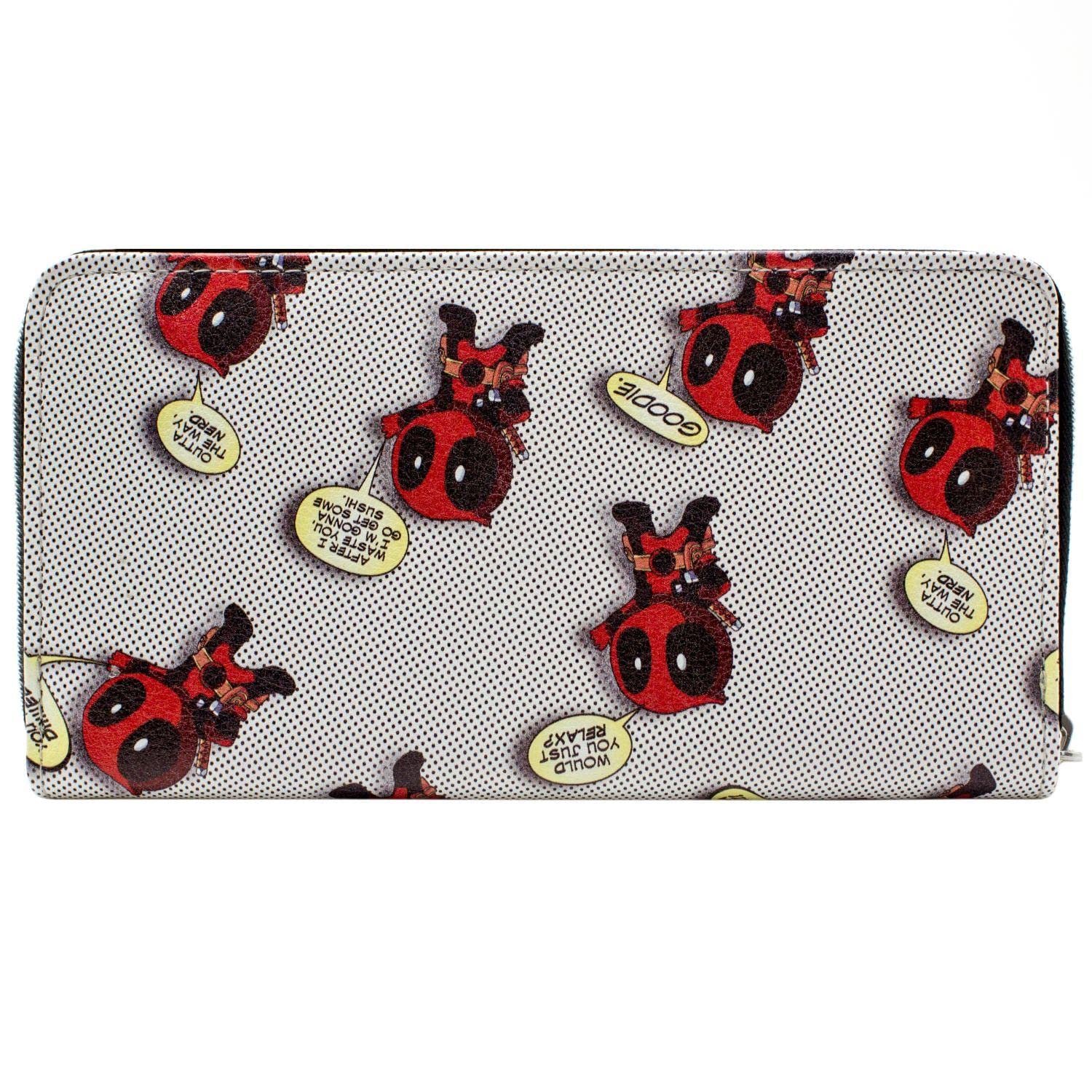 Кошелек клатч Animation Deadpool Chibi Sayings Polka Dot с карманом для монет и держателем для карт, Белый, Стандартный размер, фото №4