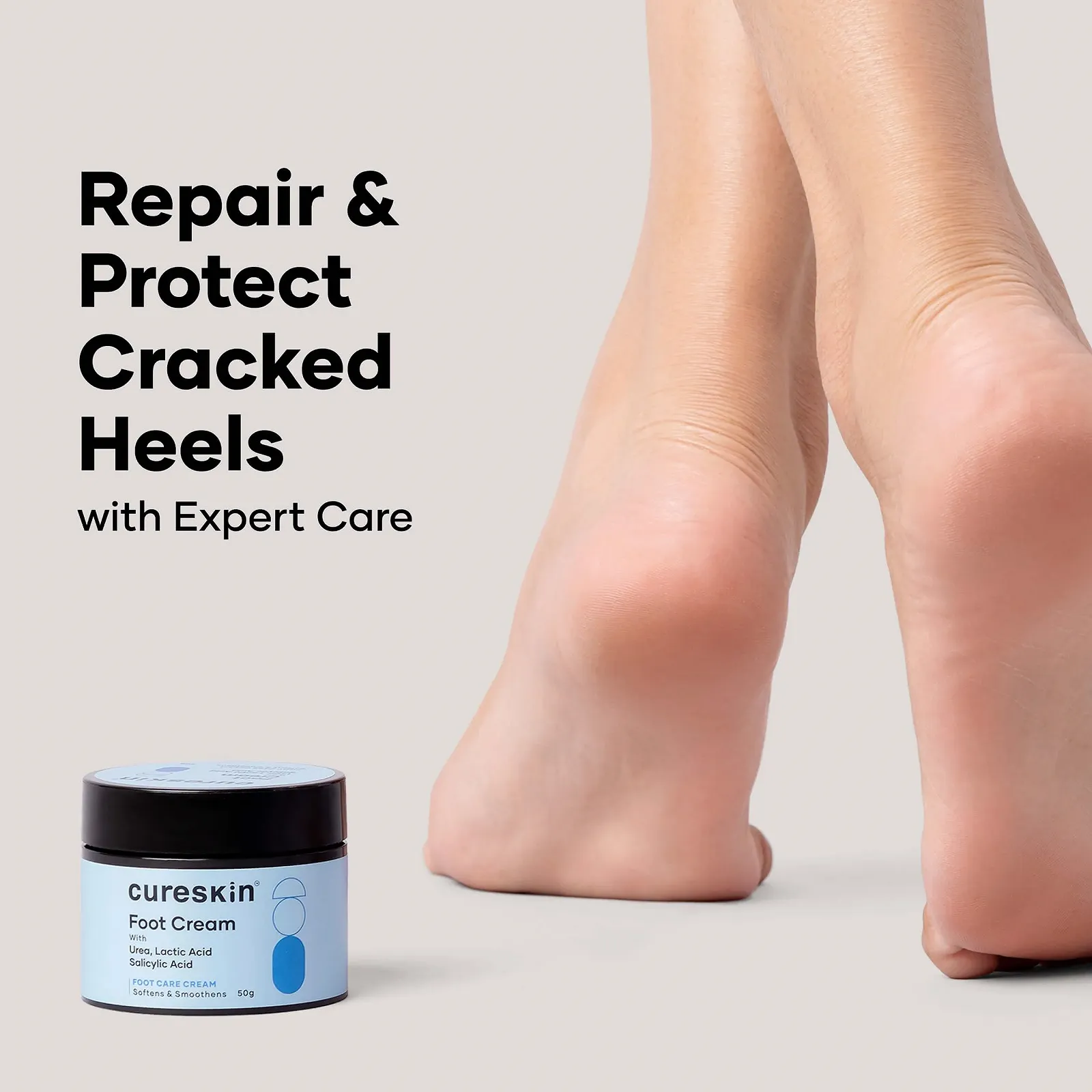 Крем для ног Cureskin Foot Care Cream для потрескавшихся пяток восстанавливающий и отшелушивающий 50 g (Упаковка 1 шт), фото №2