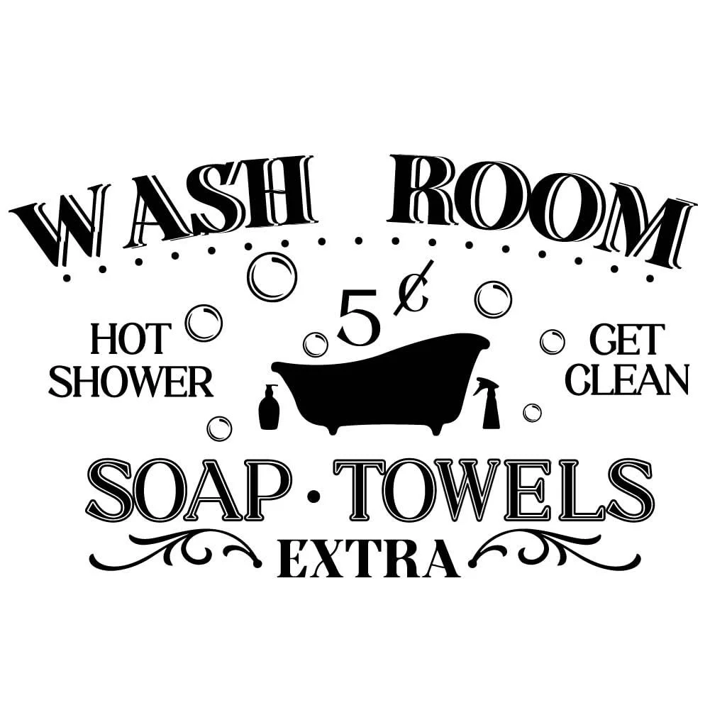 Наклейка на стіну SUPERDANT Get Clean Hot Shower для ванної вінілова 60 x 30 см Чорна, фото №3