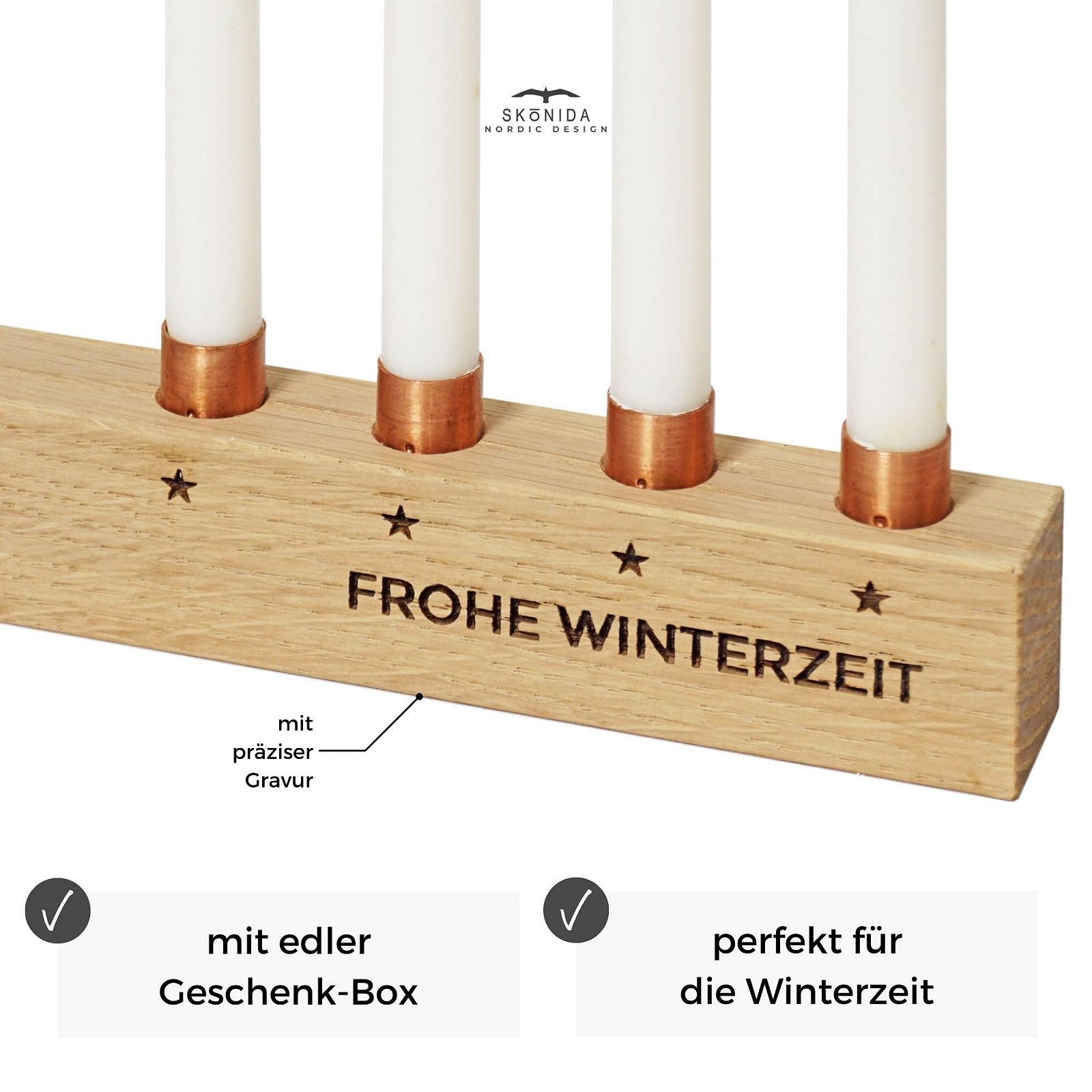 Свечник деревянный Advent Light для 4 деревянных свечей свечная полоска альтернатива рождественскому венку дубовый, фото №4