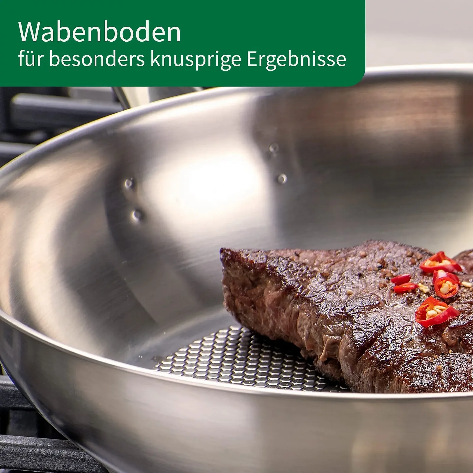 Сковорода Chefkoch trifft Fackelmann Stainless Steel 28 см, нержавеющая сталь 18/10, фото №6