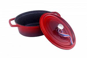 Жаровня Kamberg 0008190 26 см овальна литий алюміній ефект каменю для всіх типів плит без PFOA червона synthetic.ua - Фото 1