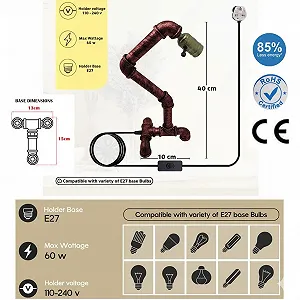 Настільна лампа LEDSone Steampunk E27 Brushed Copper synthetic.ua - Фото 1