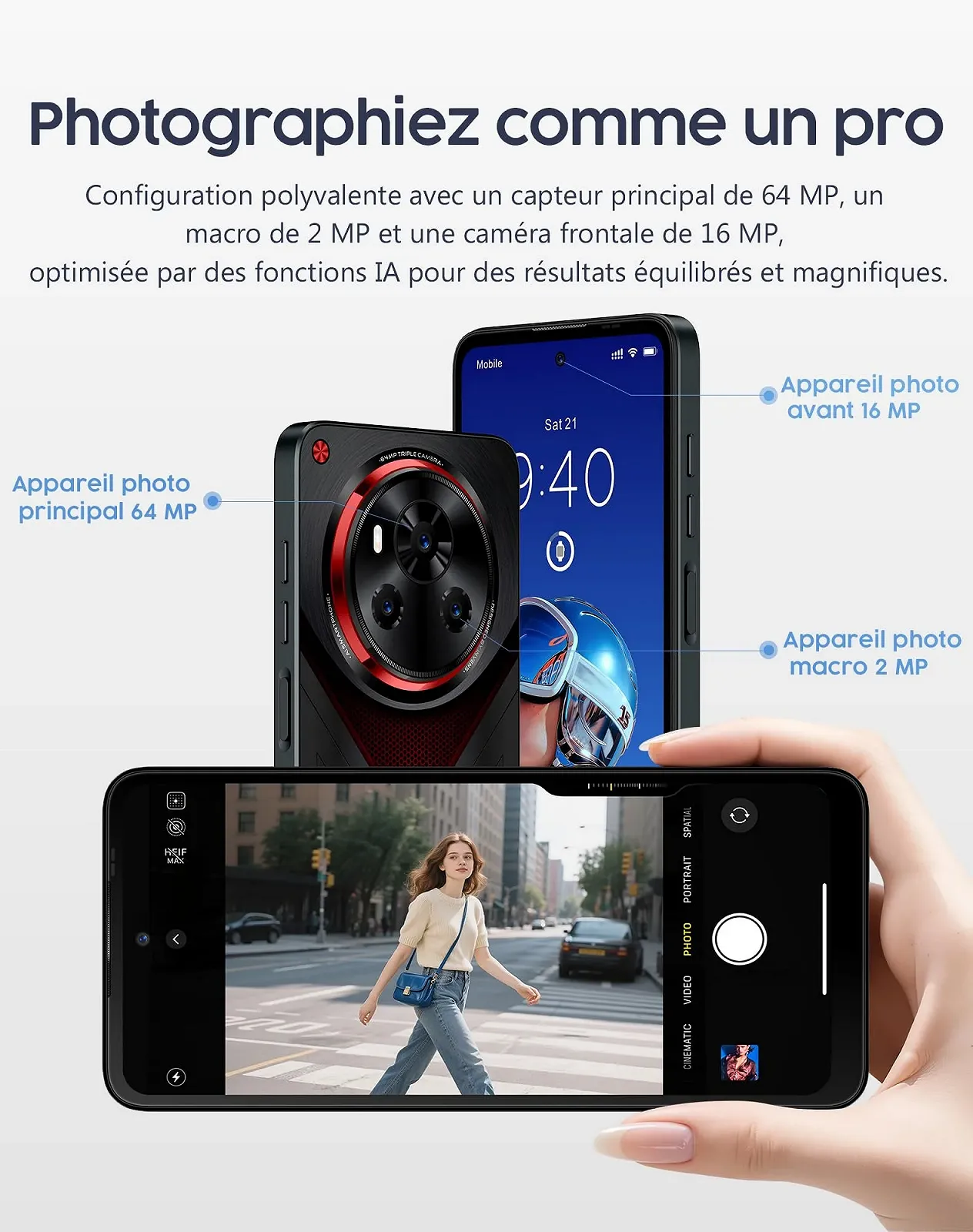 Смартфон invens Ultra 13P 16GB RAM 128GB 4G Dual SIM 6.79" HD+ 5000mAh 64MP+16MP Green, фото №5 Смартфон invens Ultra 13P 16GB RAM 128GB 4G Dual SIM 6.79" HD+ 5000mAh 64MP+16MP Green, фото №5