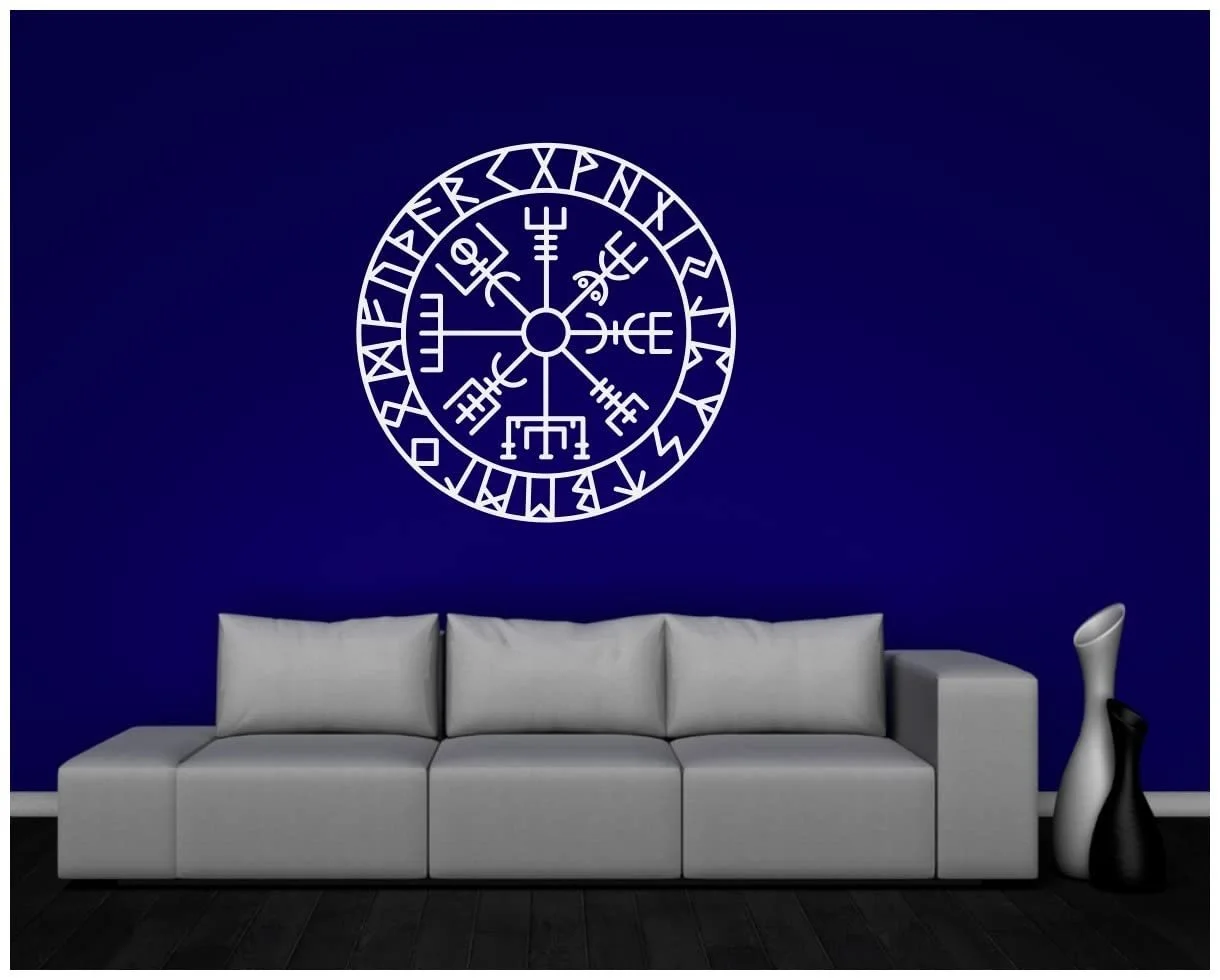 Наклейка на стену Samunshi Vegvisir с рунами 3 шт, фото №3