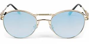 Солнцезащитные очки Panto styleBREAKER с овальными плоскими линзами и металлическими скобками synthetic.ua - Фото 1