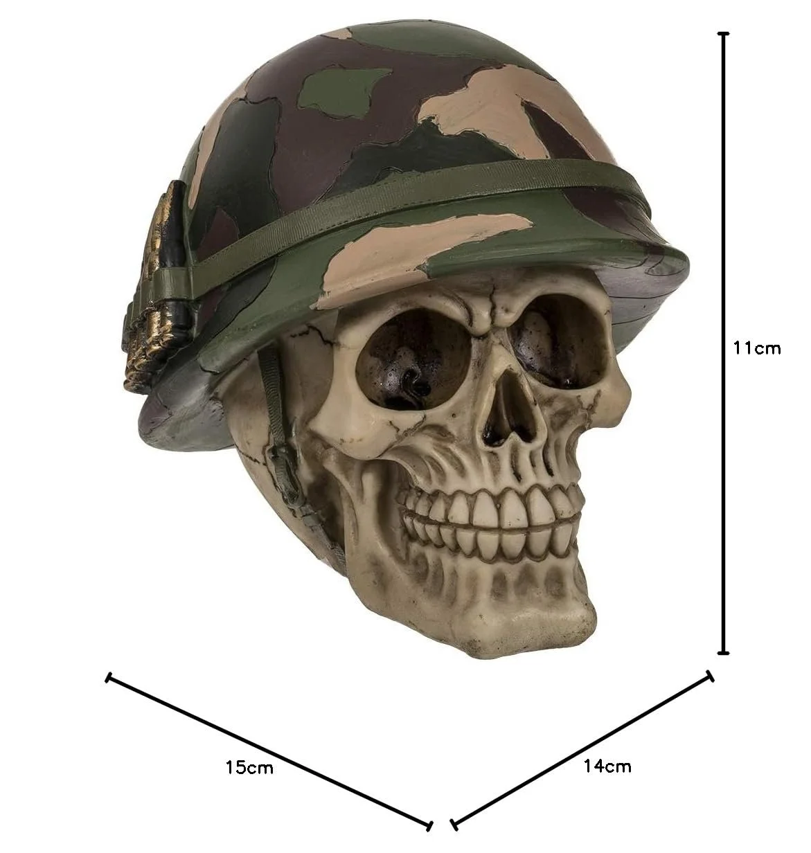 Скарбничка OOTB 78/5759 Череп у військовому шоломі полірезин, фото №6