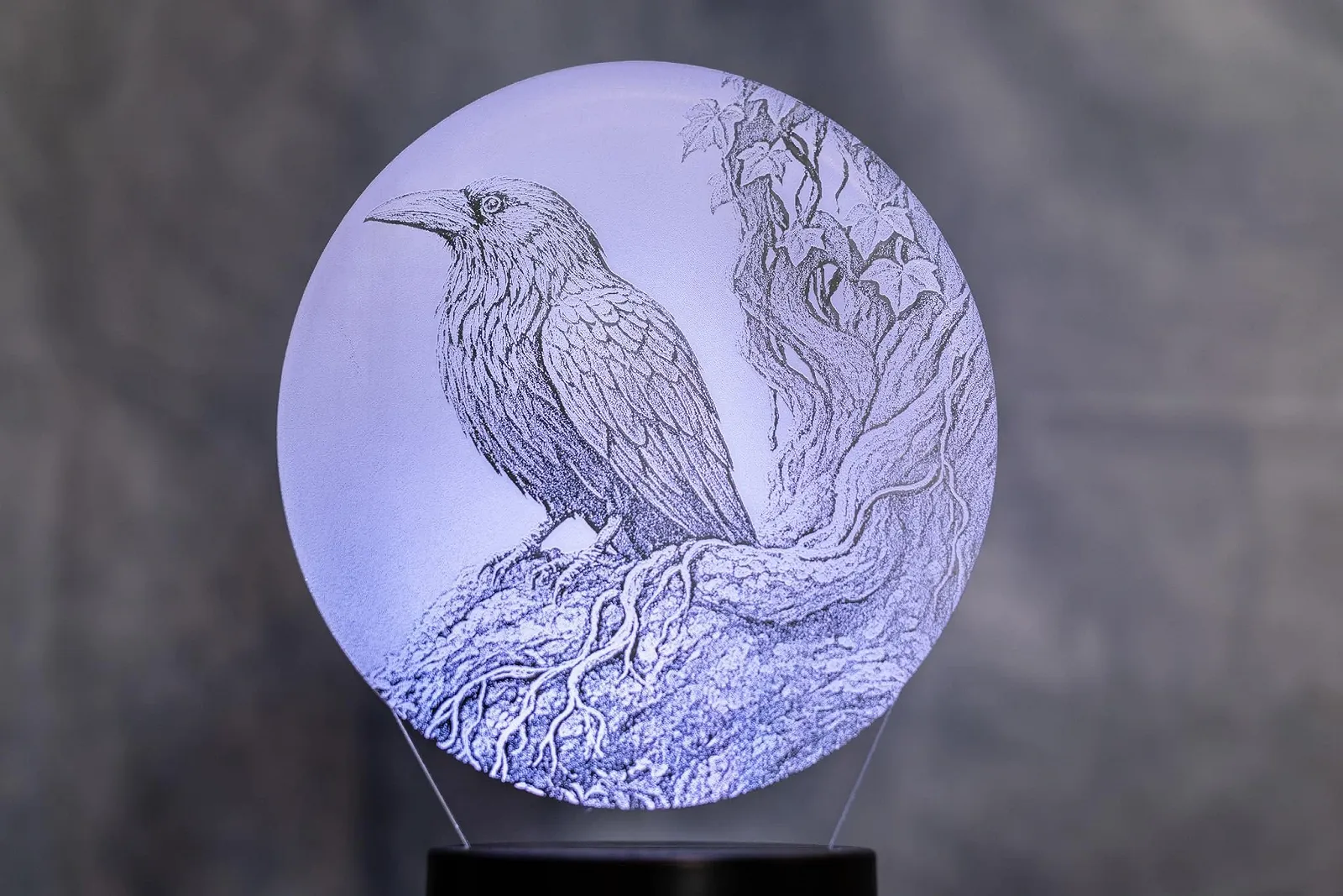 Настольная лампа Raven LED 3D Bird Motif Colour Changing Acrylic Made in Germany, фото №1