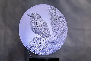 Настольная лампа Raven LED 3D Bird Motif Colour Changing Acrylic Made in Germany - Фото 1