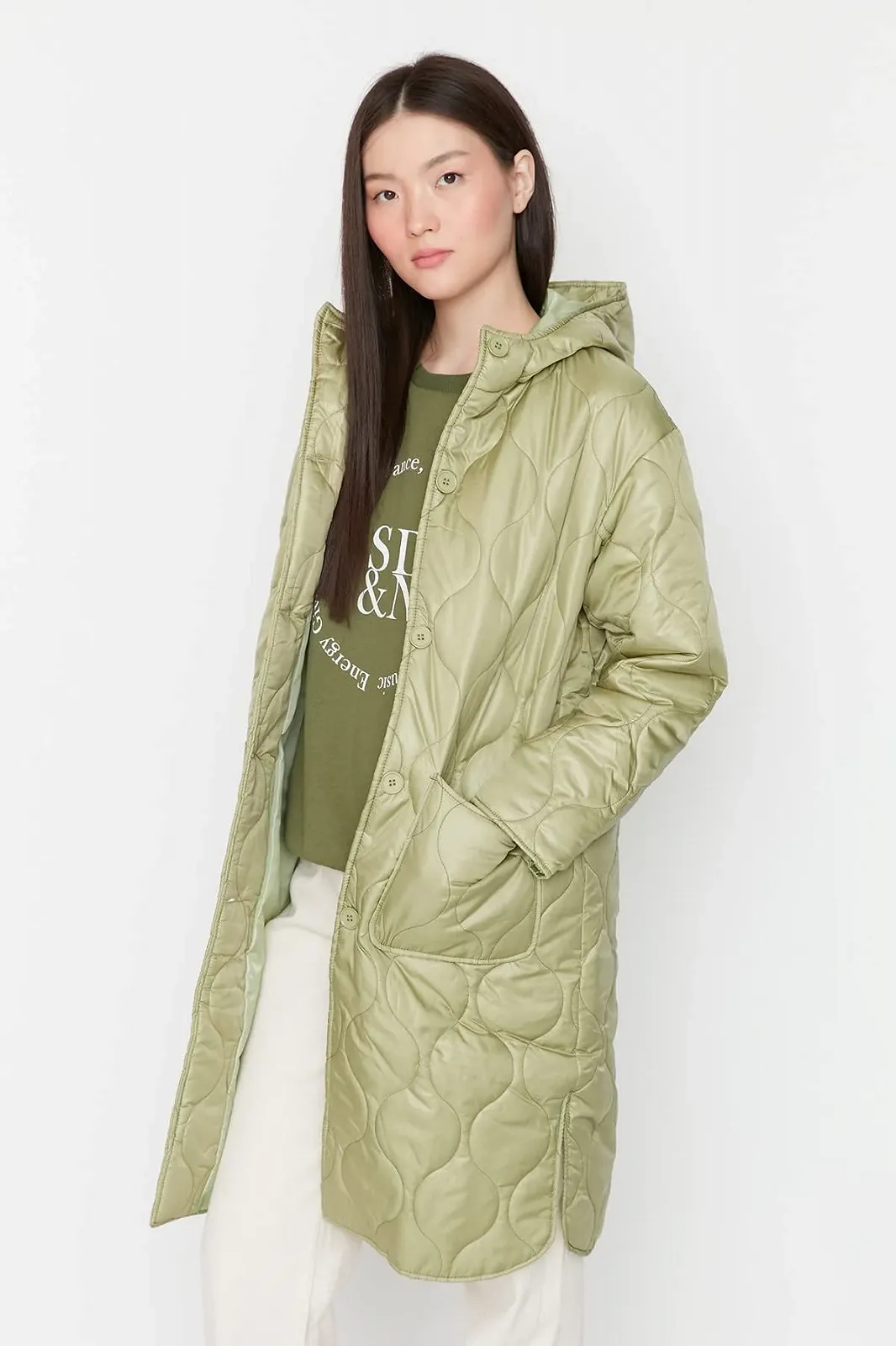 Парка TRENDYOL Однотонная Тканая Зимняя, фото №3 Парка TRENDYOL Однотонная Тканая Зимняя, фото №3