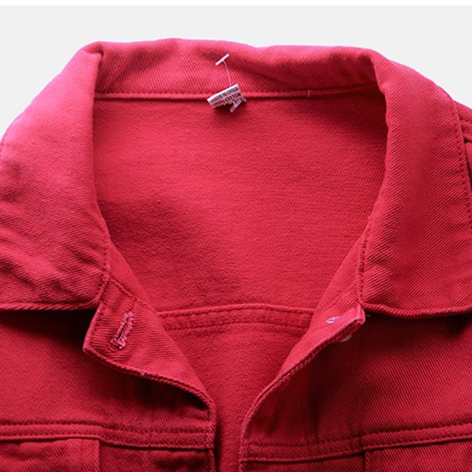 Джинсовая куртка LCpddajlspig Женская Короткая Джинсовая Куртка Женская Oversize Джинсовая Куртка Короткая Джинсовая Куртка Весенняя Переходная Куртка Длинный Рукав Тонкая Куртка Y2k S-4XL, фото №4