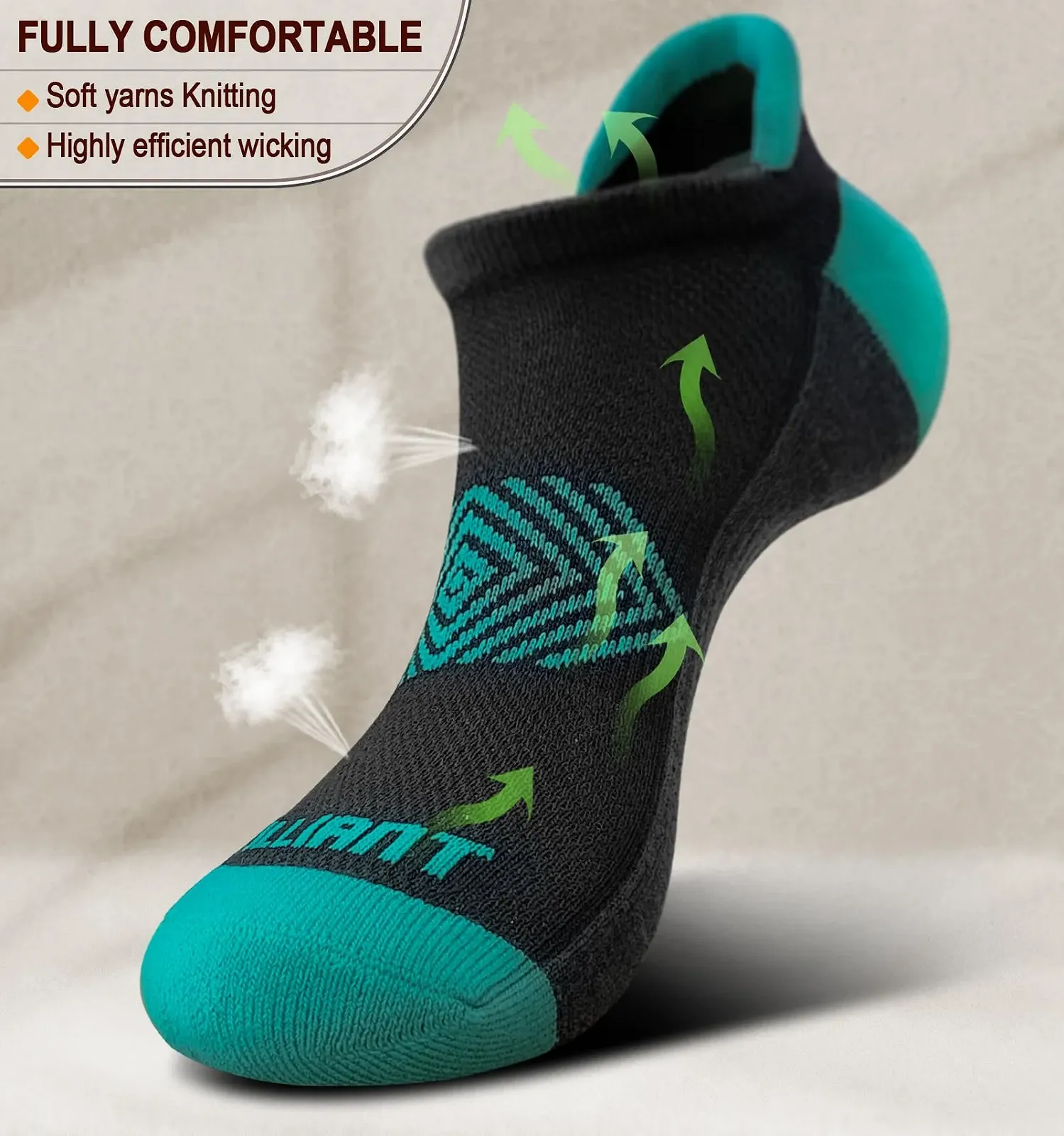 Носки BULLIANT Sneaker 6 пар, Женские спортивные носки Носки для бега Короткие носки Дышащие, Подпяточники с полной подушкой, фото №2 Носки BULLIANT Sneaker 6 пар, Женские спортивные носки Носки для бега Короткие носки Дышащие, Подпяточники с полной подушкой, фото №2