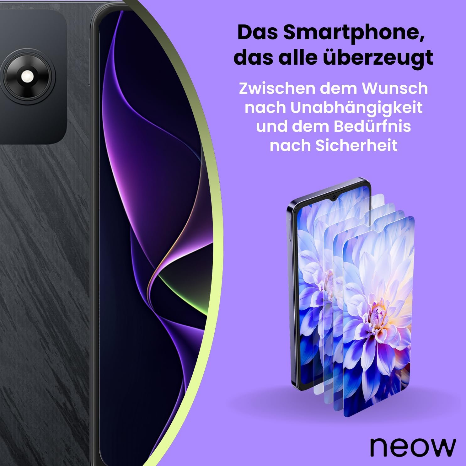Смартфон Neow Secure Android 14 4G 6.56" HD+ 3GB RAM 5150mAh Black, фото №6