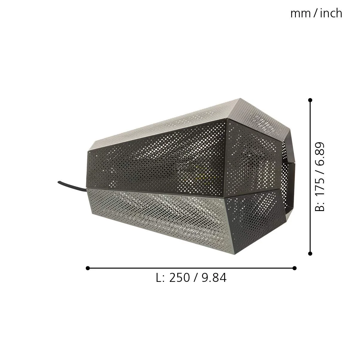 Настільна лампа EGLO Chiavica Industrial Vintage сталева нікель-чорна E27, фото №2