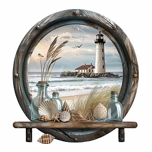 Наклейка на стіну GRAZDesign Морська для ванної вікна океан самоклеюча плівка 43 x 40 см різнокольорова synthetic.ua - Фото 1