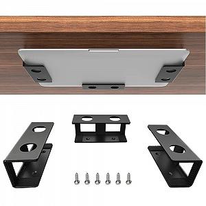 Полка-держатель для ноутбука JEMACHE Aluminium Underdesk Mount для ноутбука, Mac Mini, MacBook Air/Pro с устойчивым к царапинам силиконом, черный - Фото 1