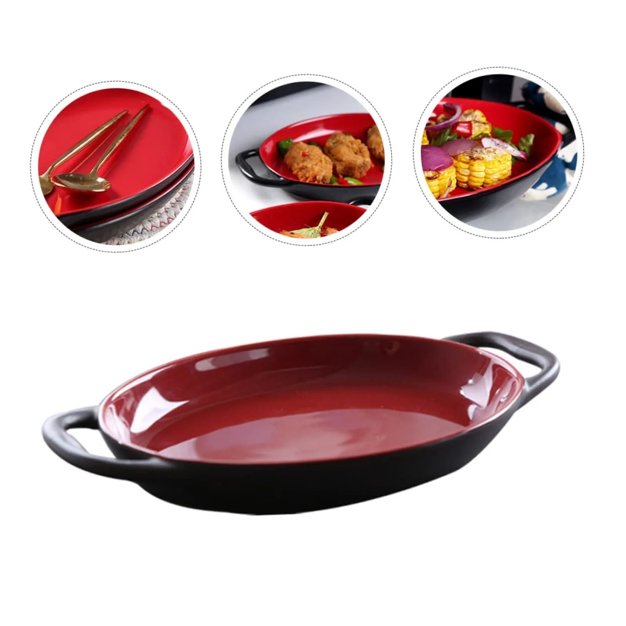 Форма для запікання GALPADA керамічна, прямокутна, з подвійними ручками, антипригарна, фото №5