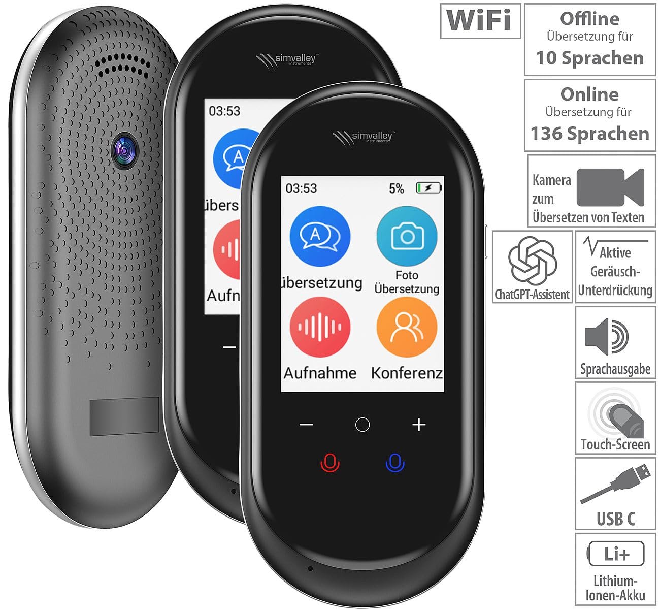 Мобильный Переводчик simvalley MOBILE, 136 языков, фото №3