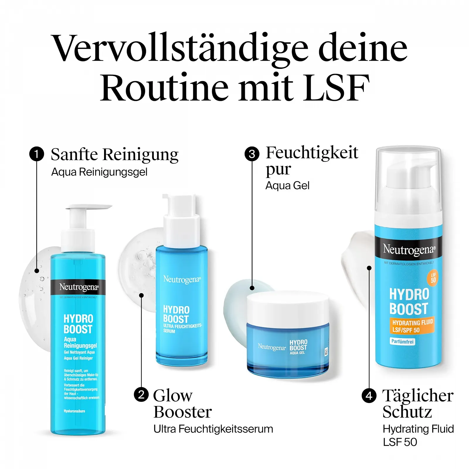 Денний крем Neutrogena Hydro Boost Aqua Fluid SPF 50 з гіалуроновою кислотою та ніацинамідом, 50 мл, фото №4
