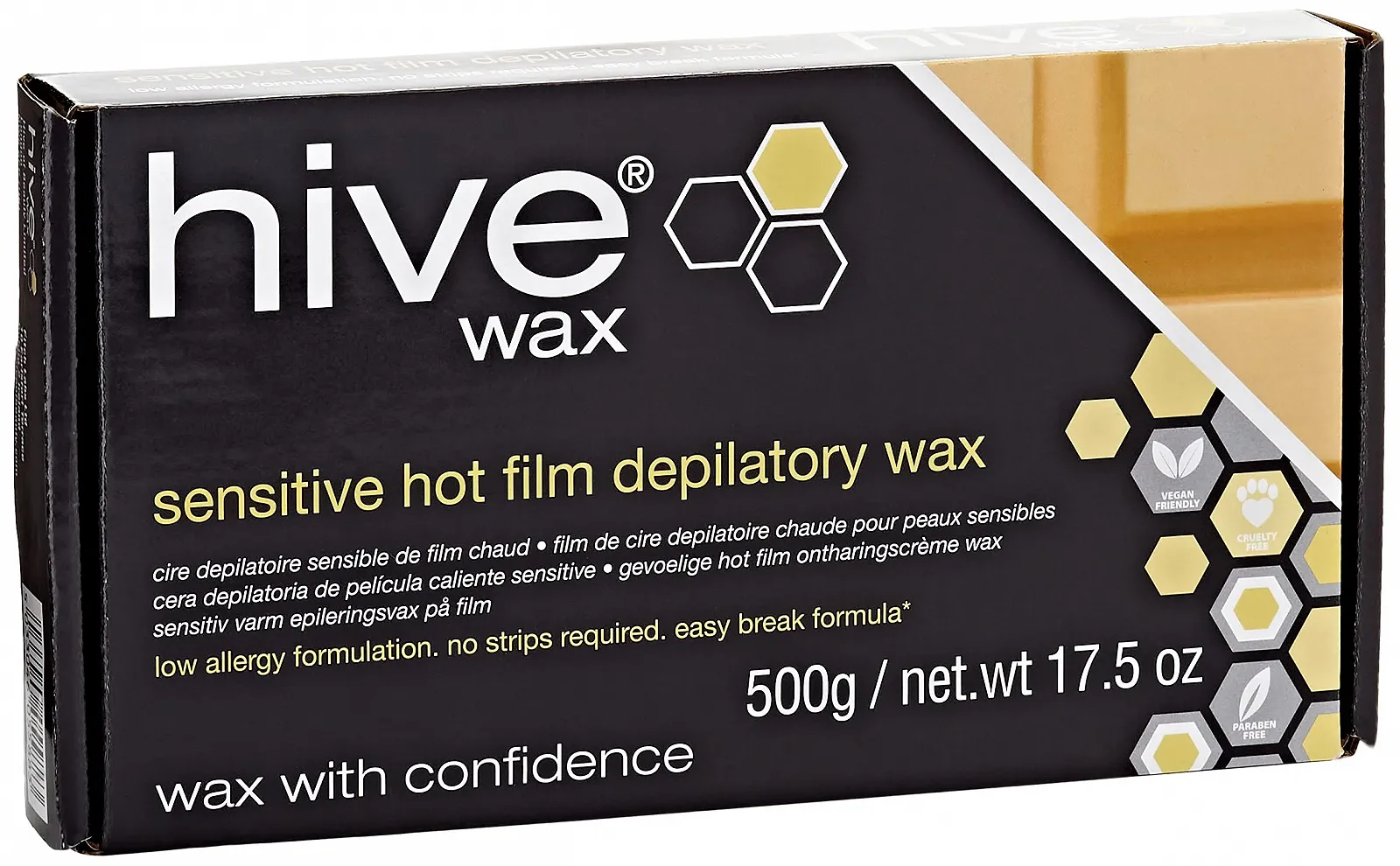 Воск для депиляции Hive Options Sensitive Hot Film Brazilian 500 г в блоке, фото №1