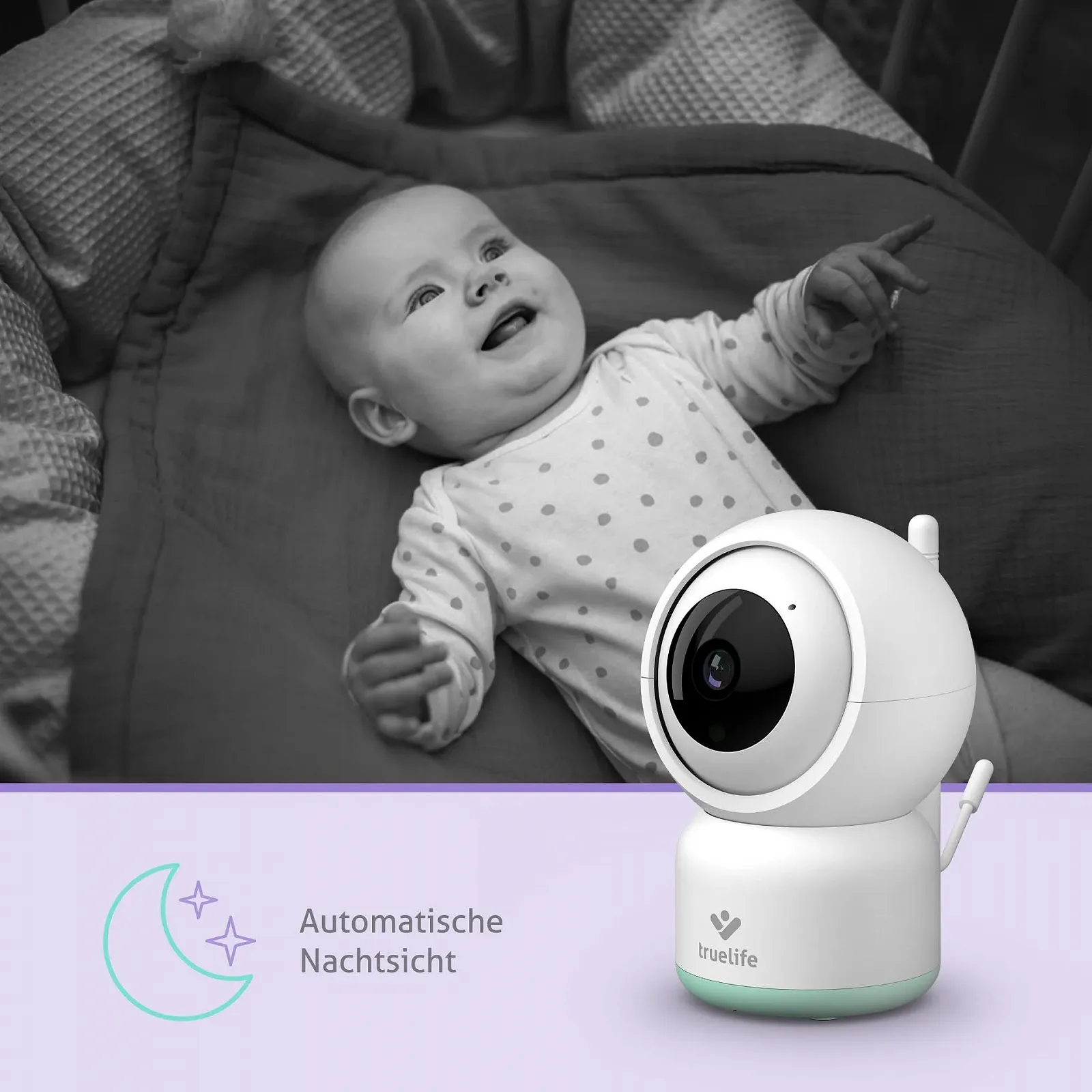 Розумна внутрішня камера TrueLife NannyCam R3 Smart Full HD Біла, фото №6 Розумна внутрішня камера TrueLife NannyCam R3 Smart Full HD Біла, фото №6