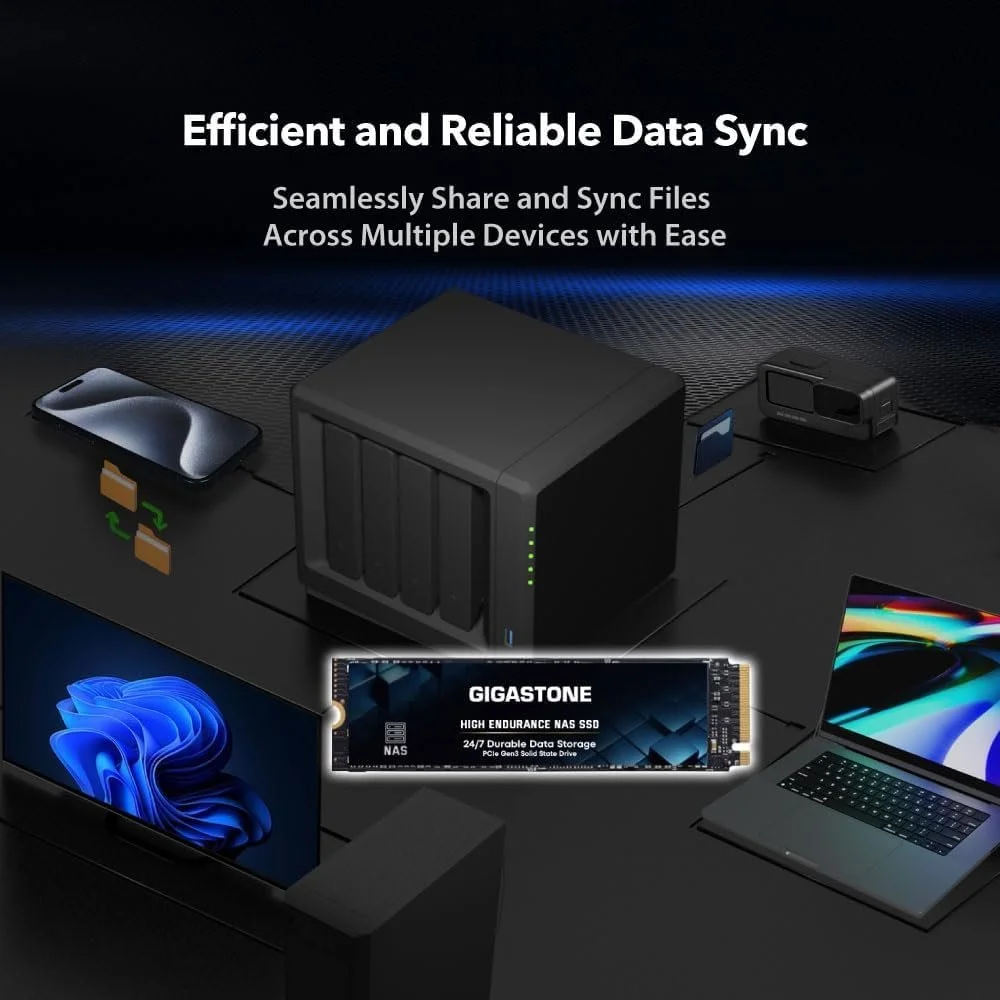 Внутренний SSD-накопитель Gigastone NAS 2TB M.2 PCIe 3.0 NVMe, фото №4 Внутренний SSD-накопитель Gigastone NAS 2TB M.2 PCIe 3.0 NVMe, фото №4