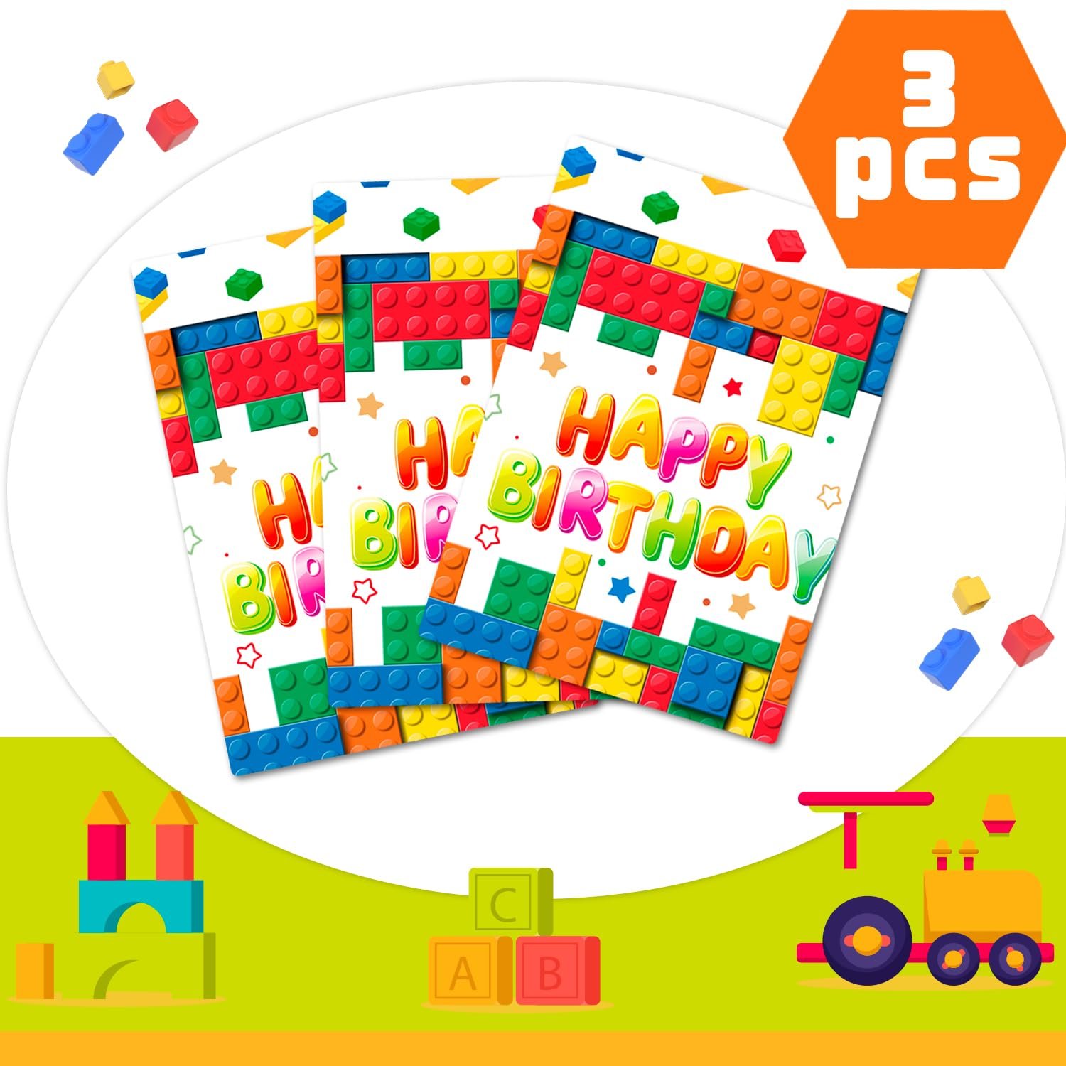 Скатертина Building Blocks 3 шт. Різнокольорова, фото №4