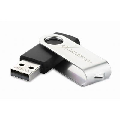 USB флеш-накопитель Exceleram 32gb P1 Series Silver/Black USB 2.0 EXP1U2SIB32, фото №2