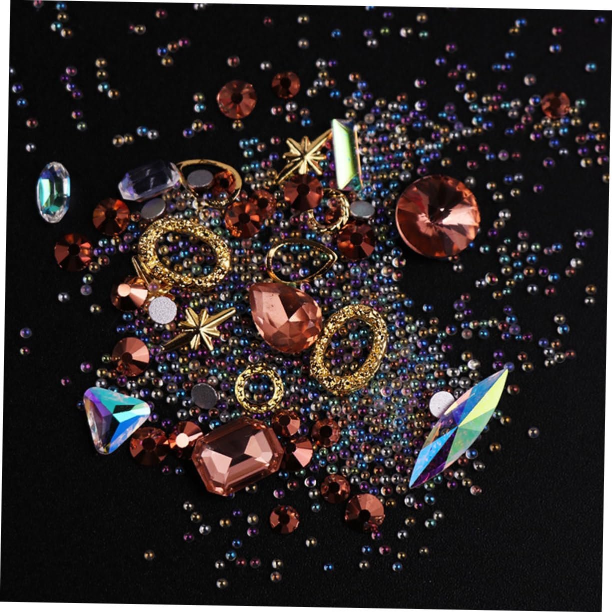 Украшения для ногтей из страз POPETPOP Прозрачный, Розовое Золото, фото №9