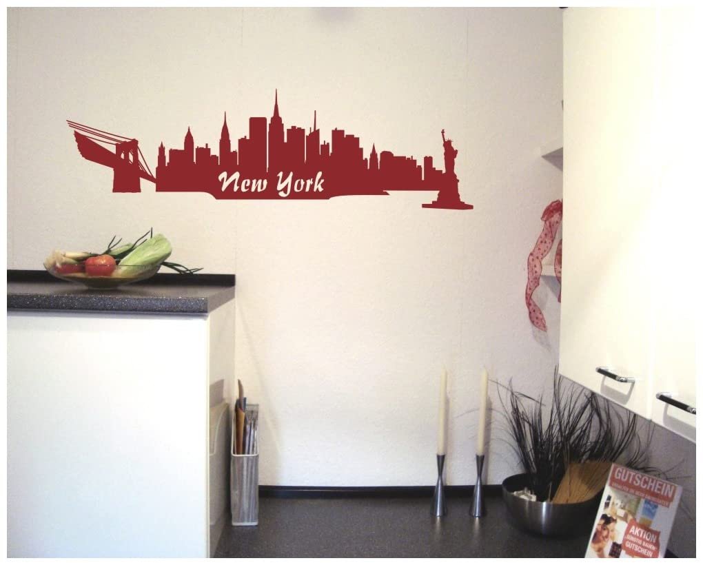 Наклейка на стіну Samunshi Skyline New York 100 x 30 см Королівський синій, фото №3 Наклейка на стіну Samunshi Skyline New York 100 x 30 см Королівський синій, фото №3