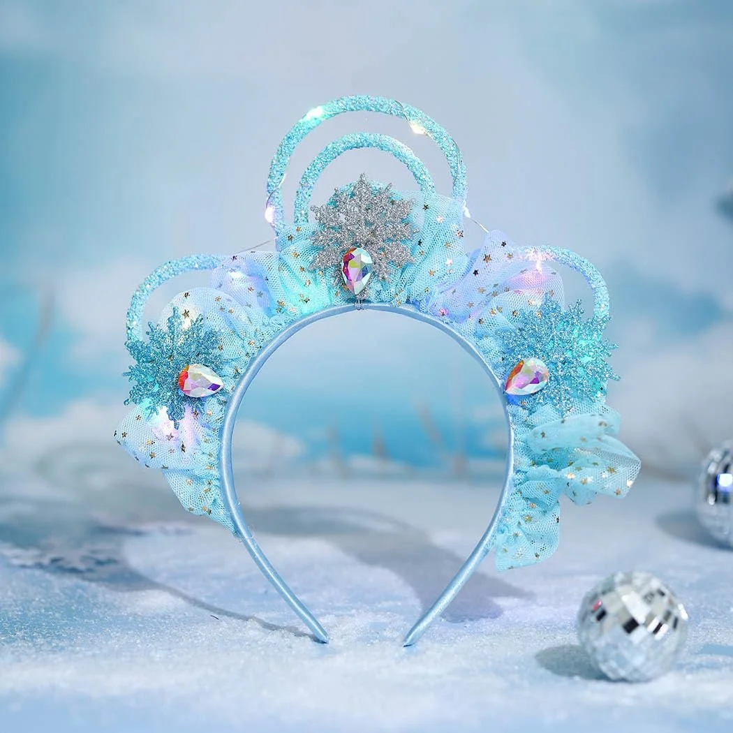 Обруч Сніжинка IYOU LED Блакитний, фото №5