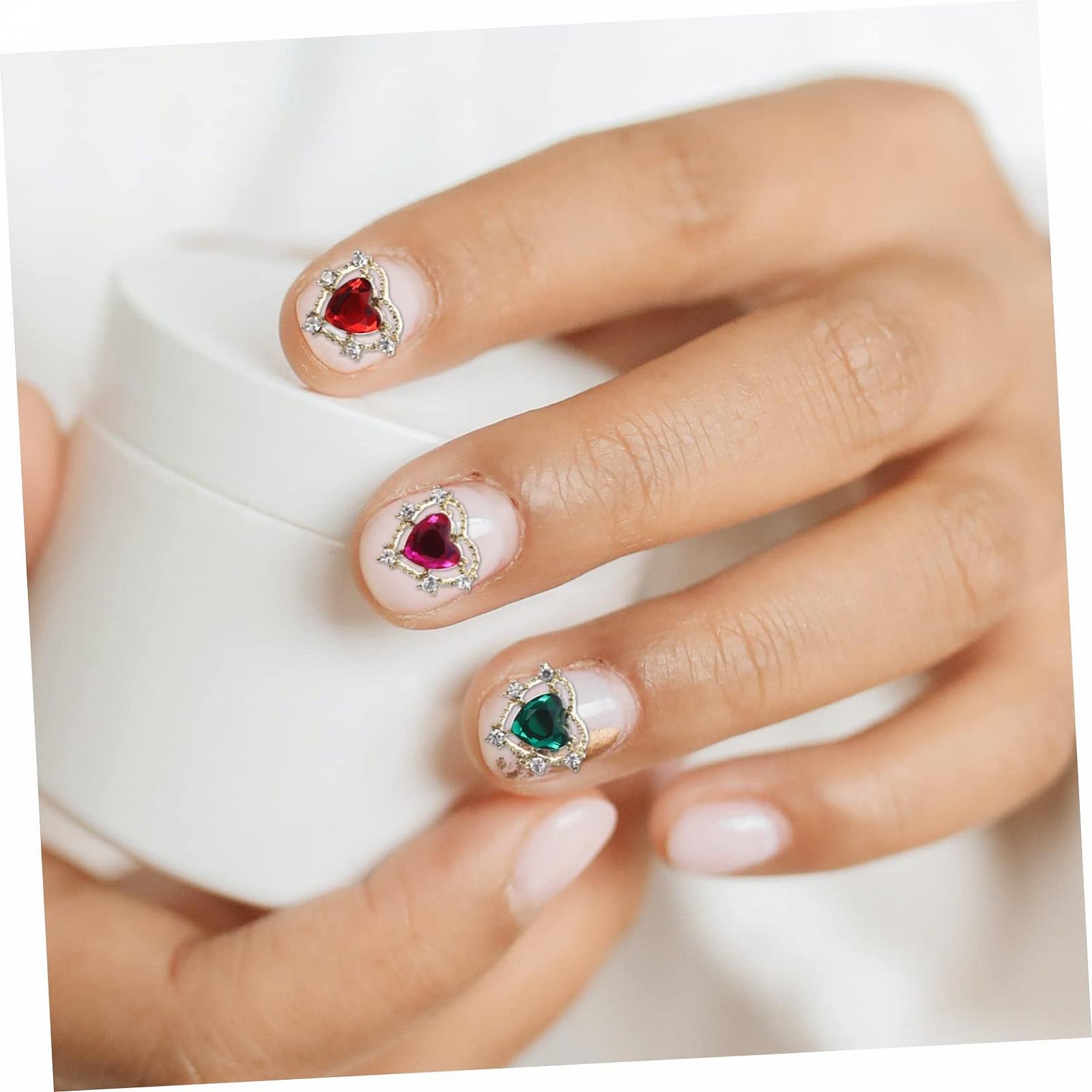 Патчі для нігтів Healeved Прикраса для нігтів Серце 30 шт золотий та срібний, фото №3