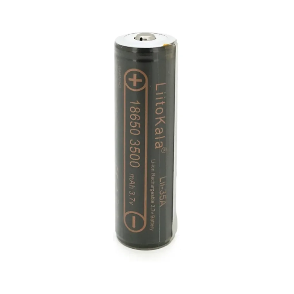 Аккумулятор 18650 3500mah (3300-3500mah), Protected, 3.7V(2.75-4.2V), Black Liitokala (Lii-35A-PCB), фото №1