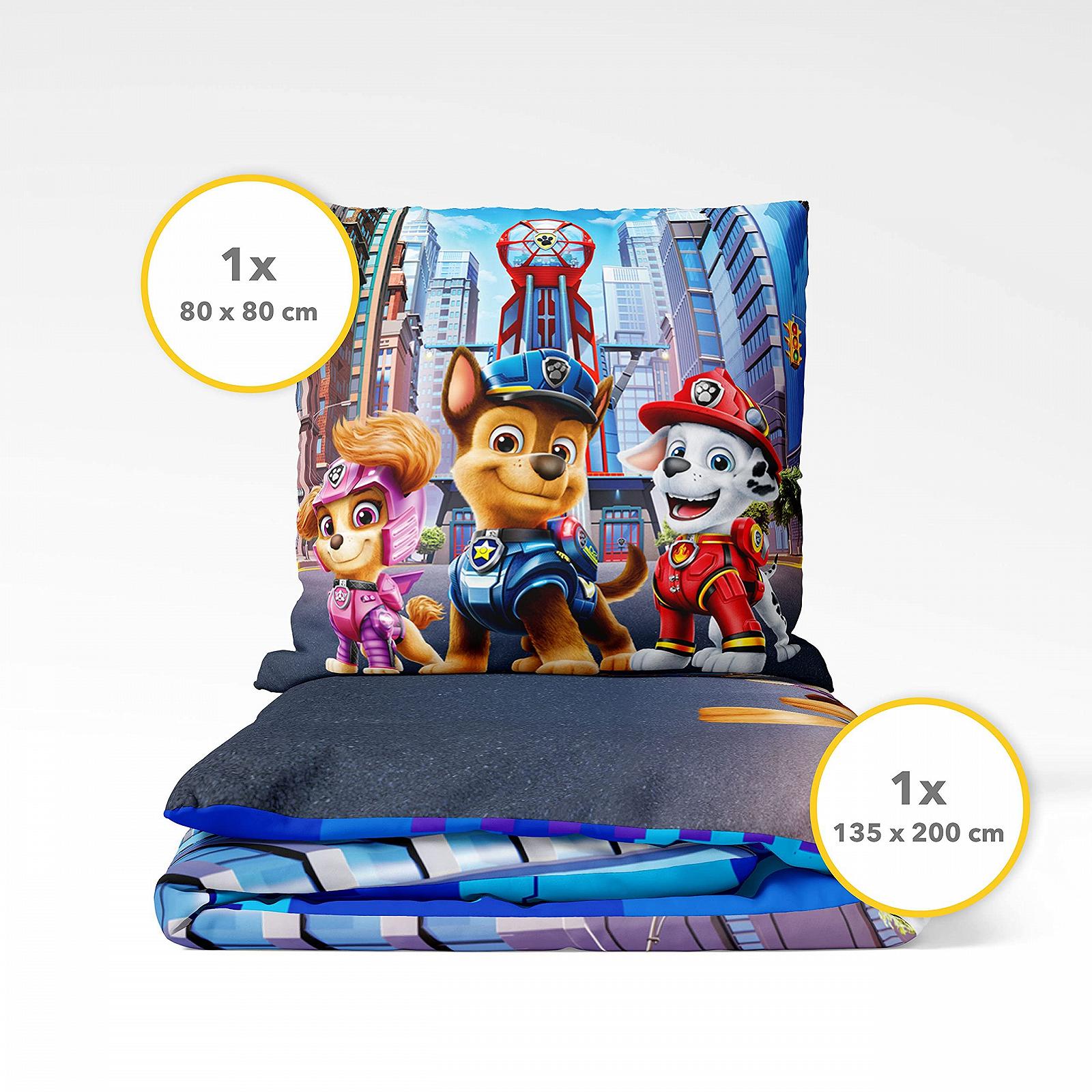 Постельное белье Träumschön Paw Patrol Chase Mighty Pups 135 x 200 cm 80 x 80 cm The Cinema Film 100% хлопок, фото №2