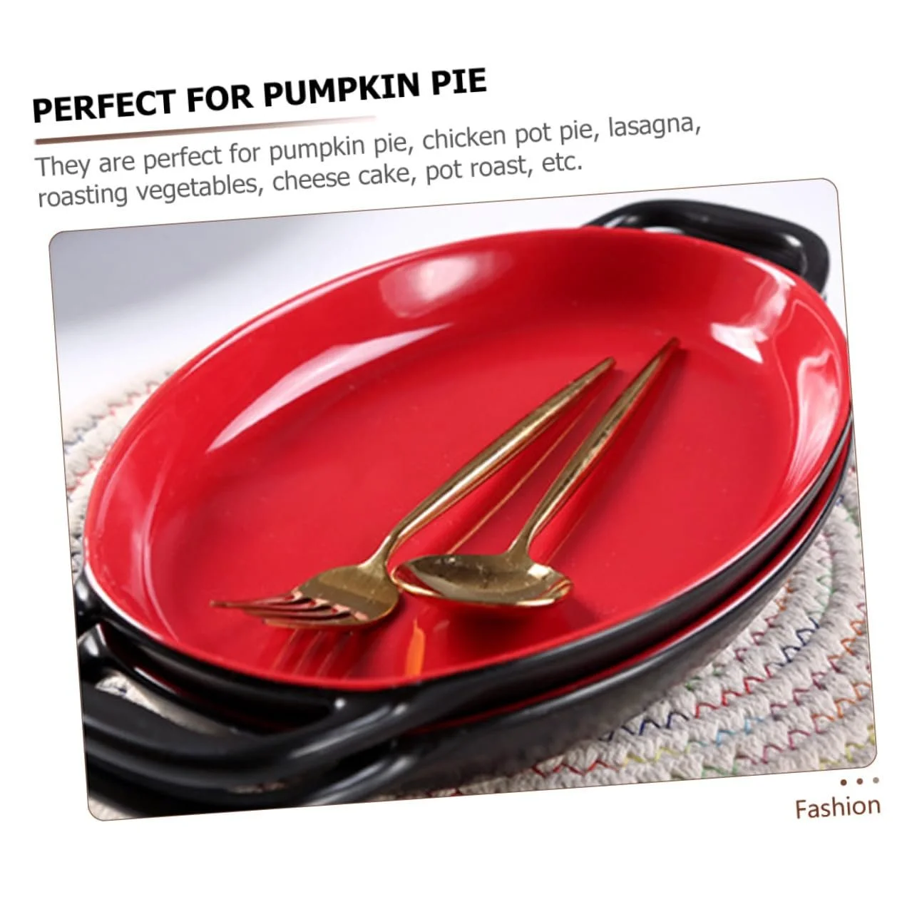 Форма для запекания Lurrose керамическая термостойкая с двойными ручками универсальная, фото №8