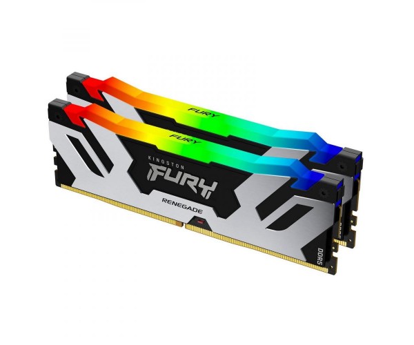 Пам'ять для настільних комп'ютерів Kingston FURY 32 GB 2x16 DDR5 6400 MHz Renegade Silver RGB (KF564C32RSAK2-32), фото №7