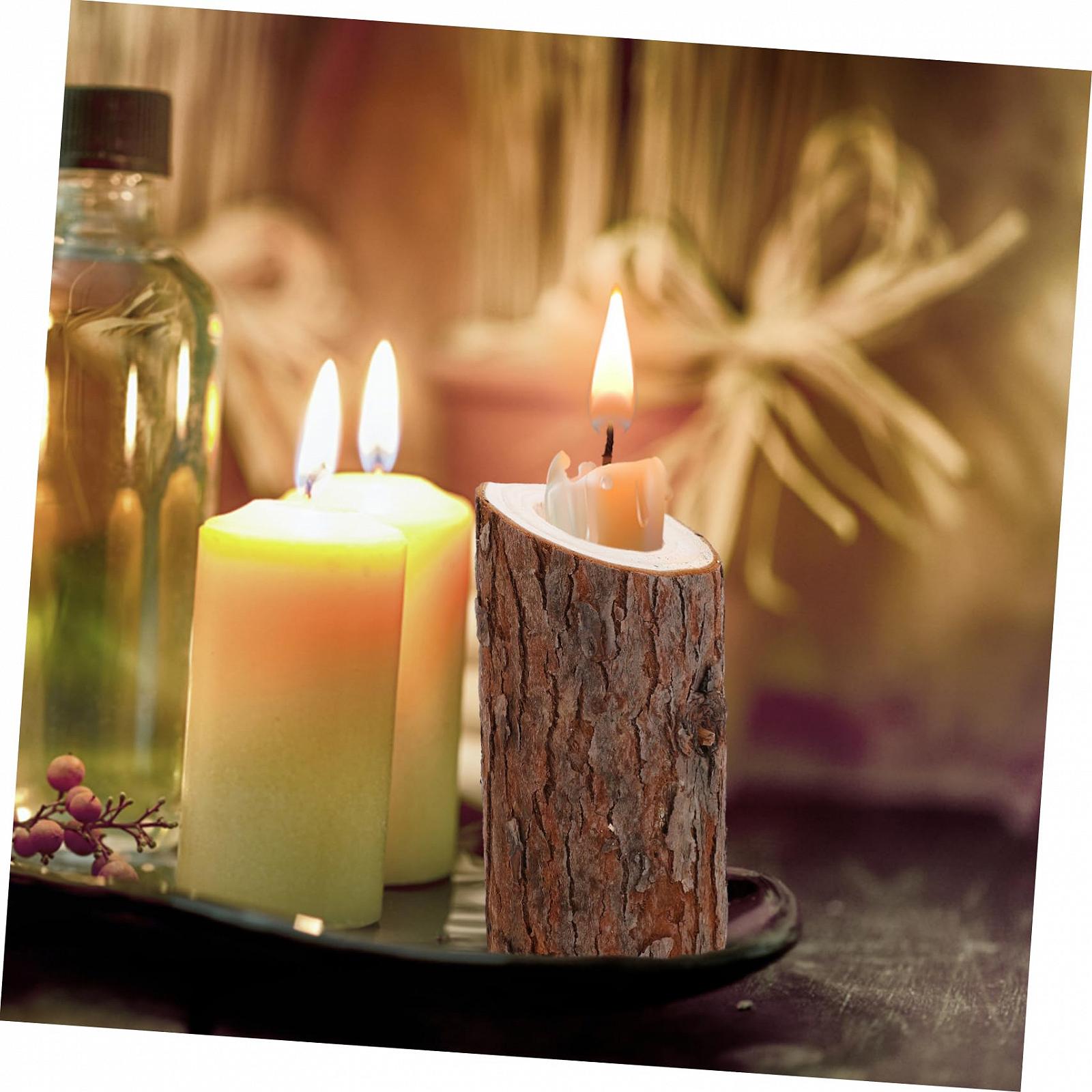 Подсвечник Warmhm Slanted Rustic Tree Stump Vintage Tea Lights Old Fashioned, фото №7