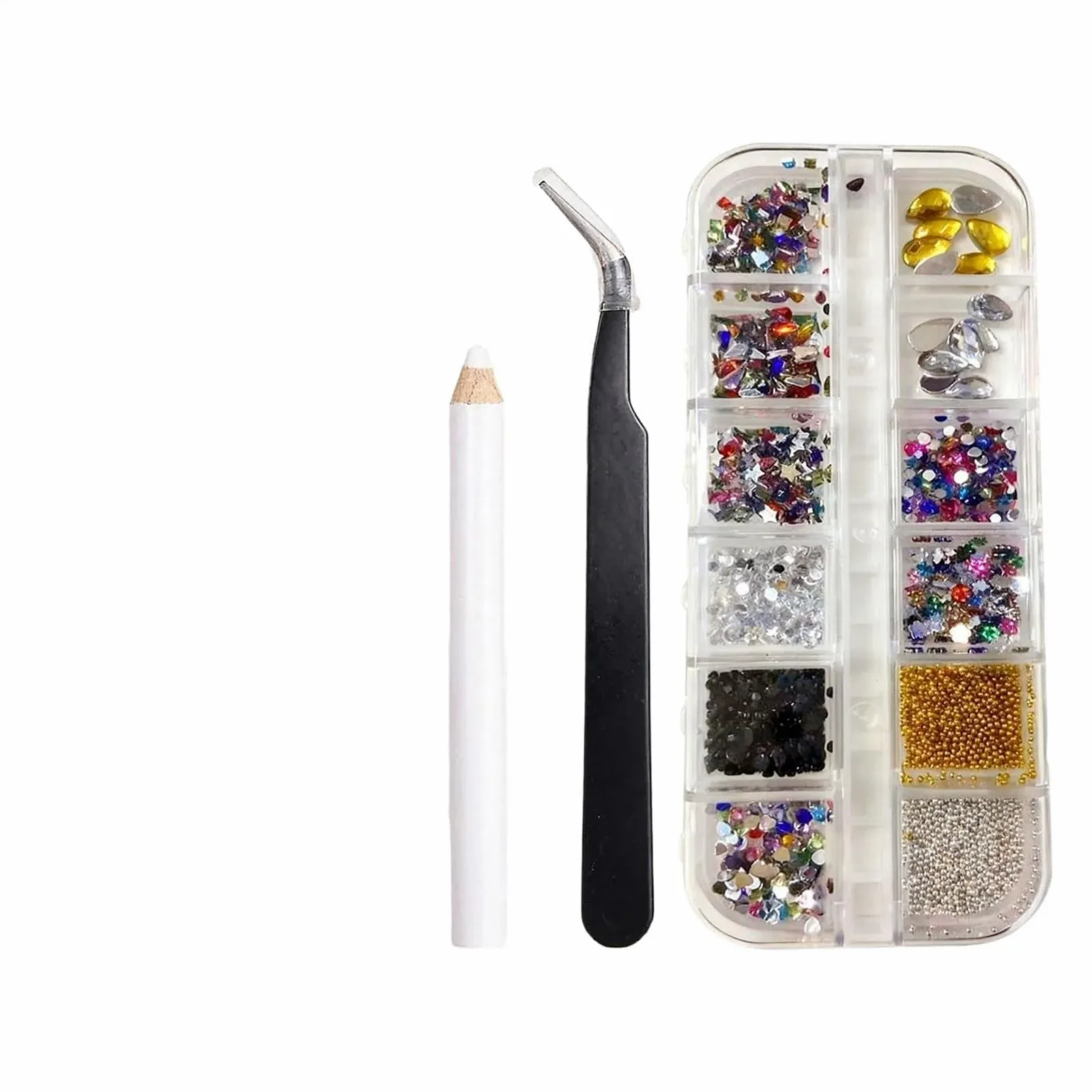 Декор для ногтей набор с камнями и пинцетом для акрилового маникюра и дизайна ногтей, фото №1 Декор для ногтей набор с камнями и пинцетом для акрилового маникюра и дизайна ногтей, фото №1