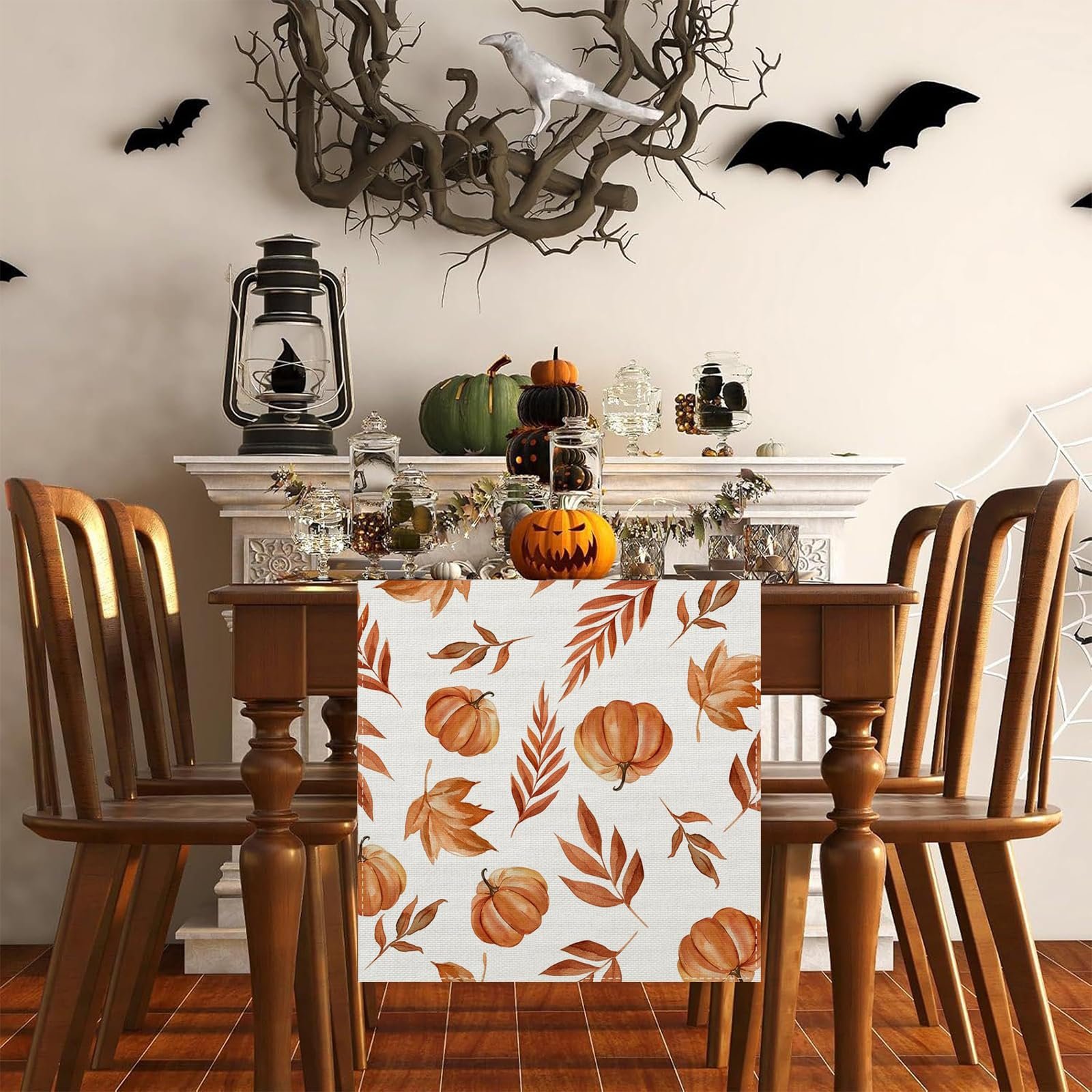 Ранер для столу Autumn Pumpkins Leaves 40 x 140 см Помаранчевий, фото №5