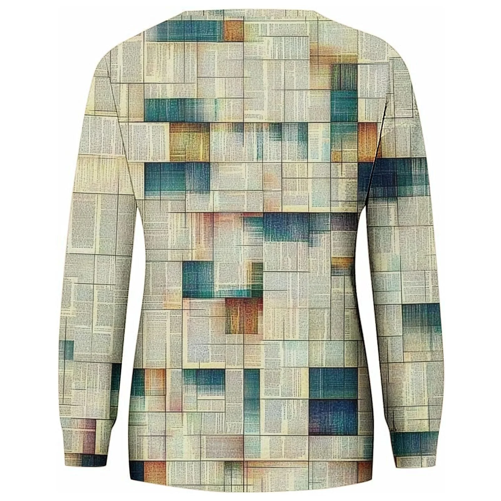 Свитшот Komiseup Oversize Y2K Пуловер без капюшона, с длинными рукавами, круглый вырез, Longshirt, Sportshirt, винтажный клетчатый узор, осенне-зимний, повседневный, легкий флисовый пуловер 02, фото №5