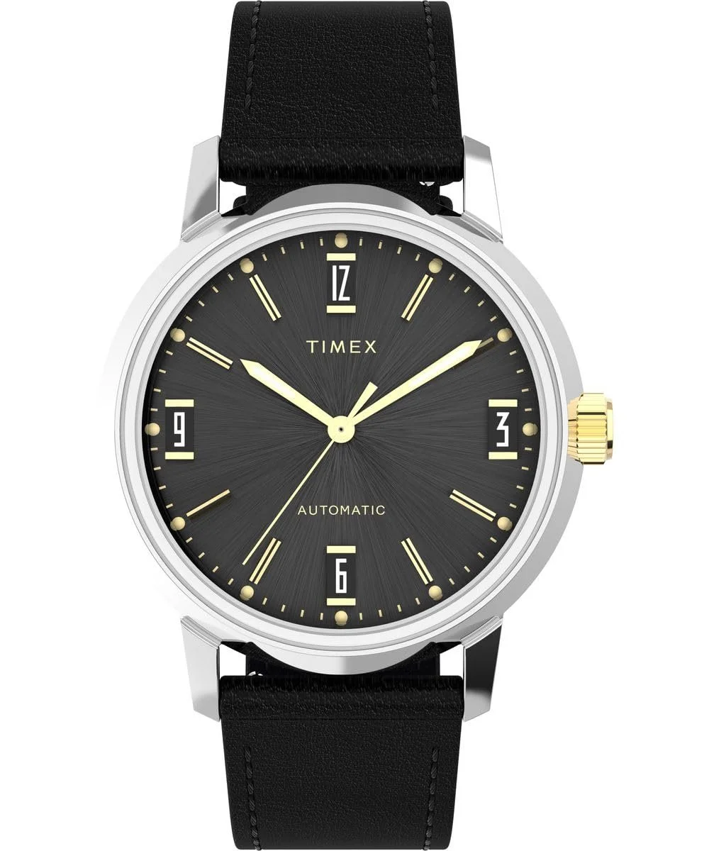 Часы Timex Marlin Automatic Automatic для мужчин с аналоговым дисплеем и кожаным ремешком, фото №1 Часы Timex Marlin Automatic Automatic для мужчин с аналоговым дисплеем и кожаным ремешком, фото №1