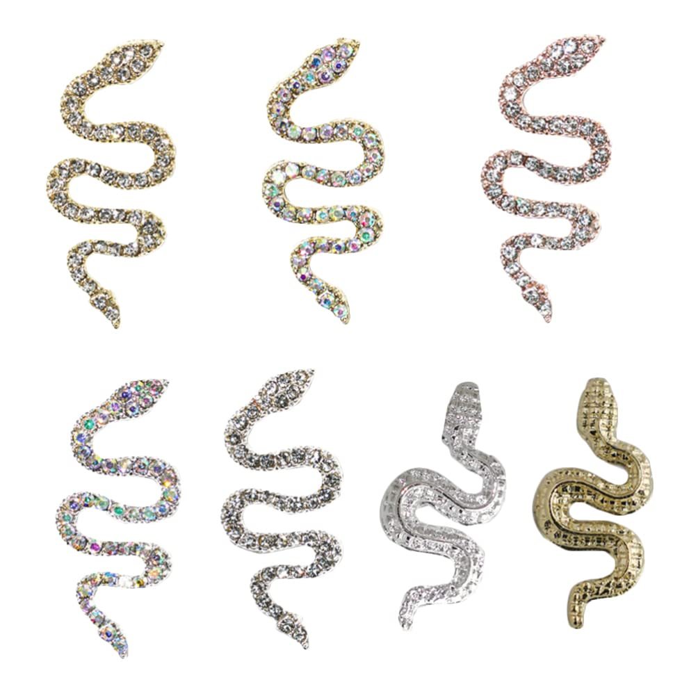 Підвіска для нігтів Lurrose змія зі сплаву 7 шт, підвіска для манікюру, фото №1
