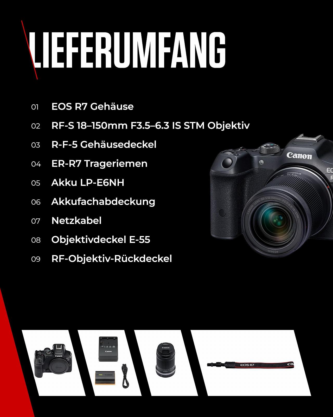 Беззеркальная камера Canon EOS R7 + Объектив RF-S 18-150 мм F3.5-6.3 IS STM (обновление DSLR, гибридная камера, видеозапись 4K/30p, до 15 кадров/с, WiFi) Черный, фото №2