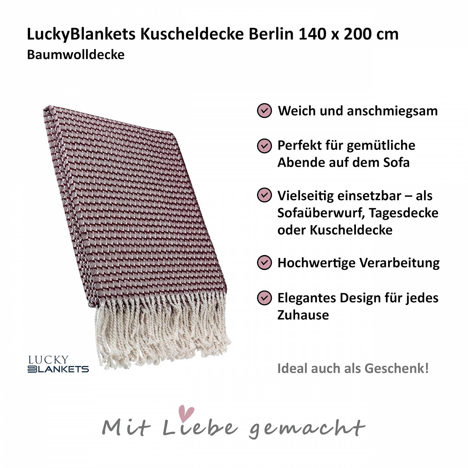 Одеяло LuckyBlankets Berlin Хлопок 140 x 200 см Сливовый, фото №9 Одеяло LuckyBlankets Berlin Хлопок 140 x 200 см Сливовый, фото №9