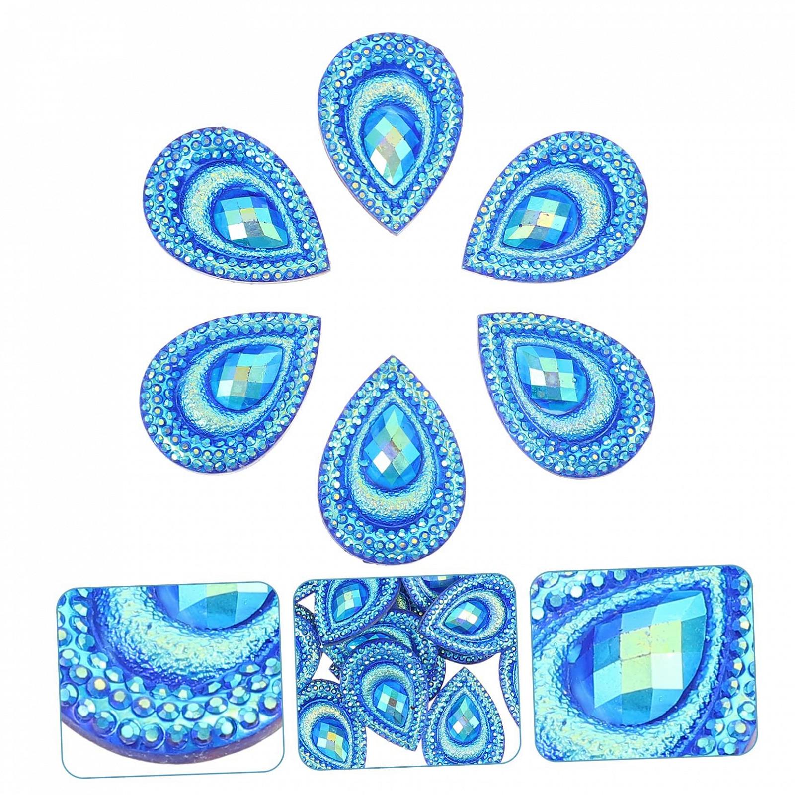 Капли Стразы для одежды NUOBESTY Набор Декоративные Бриллианты Павлиньи Бриллианты Капля Воды Шитье Свадебные Украшения из смолы, фото №3